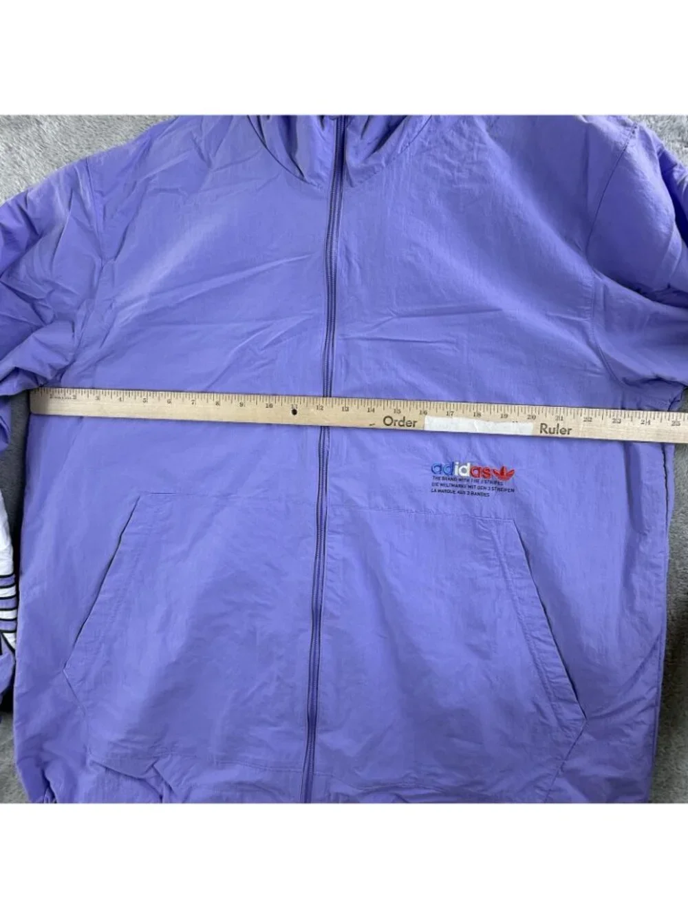 Adidas Primegreen Jacket Mens Large Purple Trefoil Hooded Windbreaker GN3560